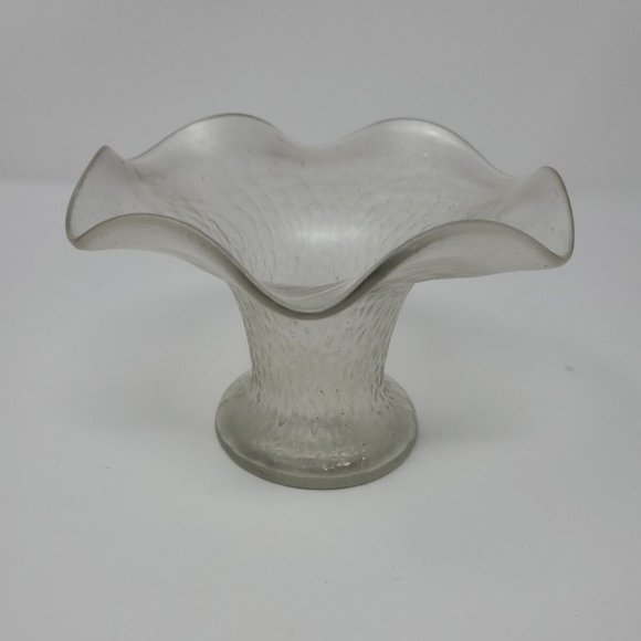 Antique Kralik Rindskopf or Loetz Hand Blown Martele Art Glass Ruffle Vase 3.75" - Picture 3 of 6